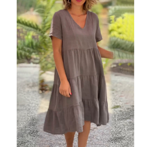 Emilline | Robe D'été À Col En V Pour Femme | Midi