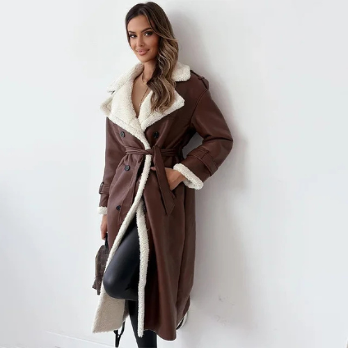 Nadya | Trench Coat Long Pour Femme | Boutonné