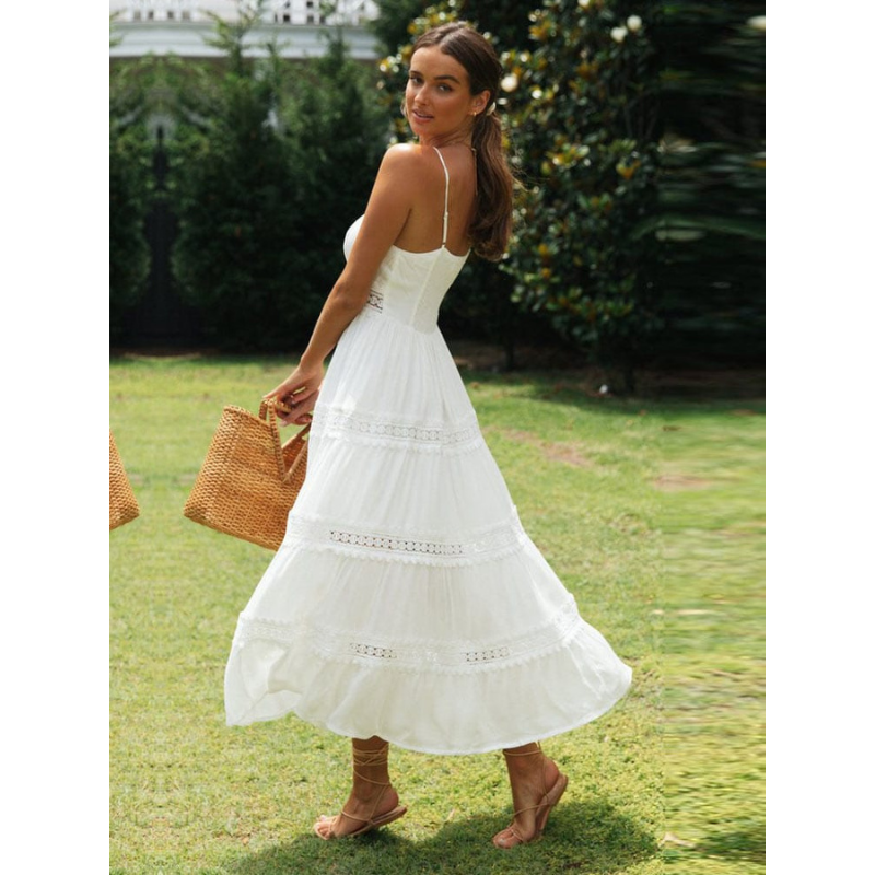 Danitzya | Robe D'été Blanche Style Bohème Pour Femme | Midi