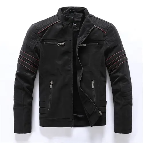 Johan | Veste Motard Entièrement Zippée Pour Homme | Hiver