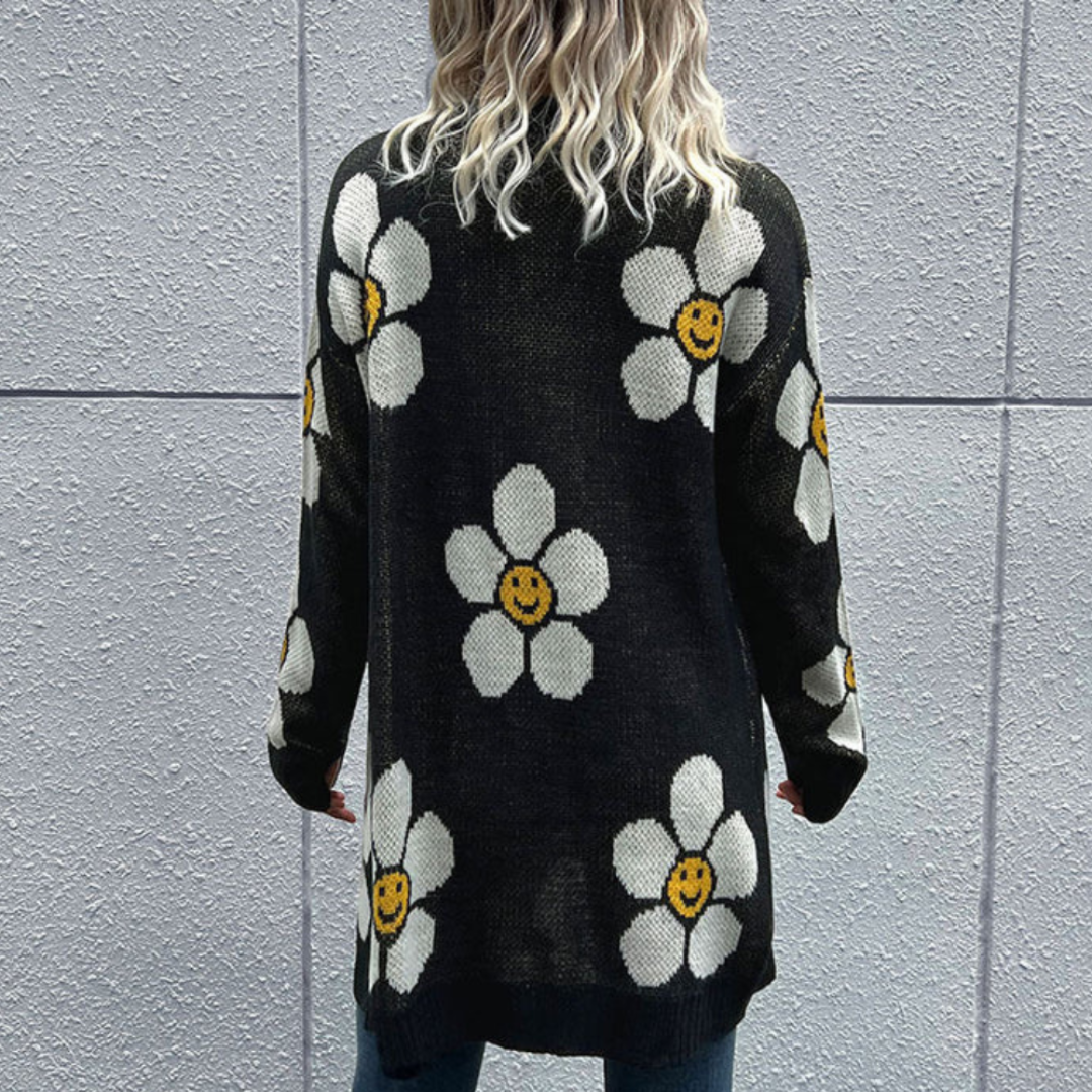 Cardigan imprimé floral pour femmes