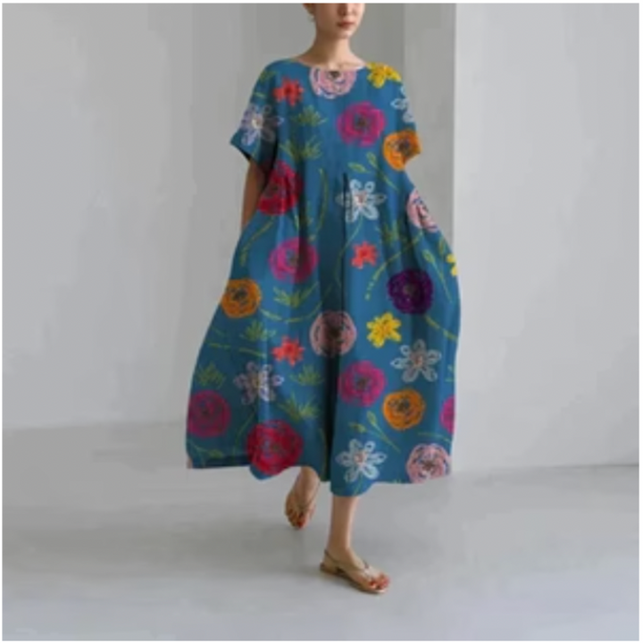 Robe décontractée et élégante à imprimé flora