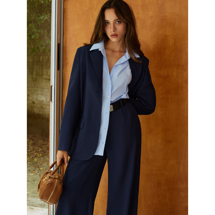 Blazer à revers unis pour femmes