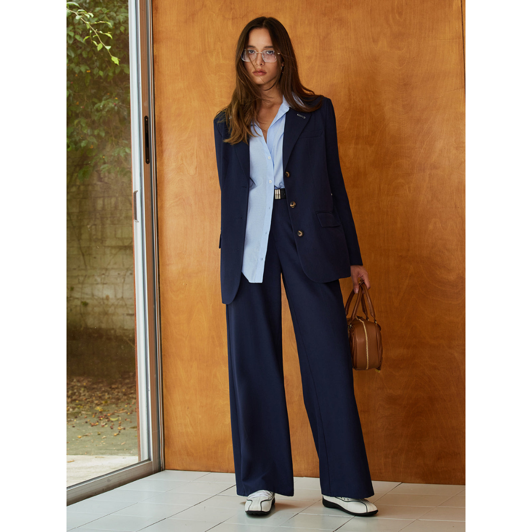 Blazer à revers unis pour femmes