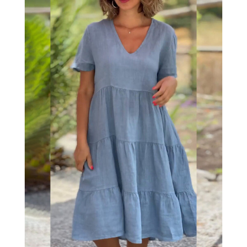 Emilline | Robe D'été À Col En V Pour Femme | Midi