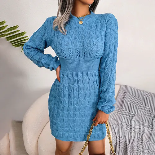 Mariotte | Femmes Élégante  Manches Longues Robe d'hiver | Midi