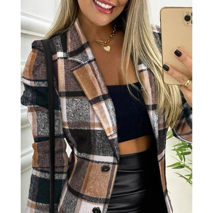 Querida | Blazer Long Pour Femme | Plaid