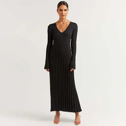 Sebrina | Robe Longue Pour Femme | Manches Évasées