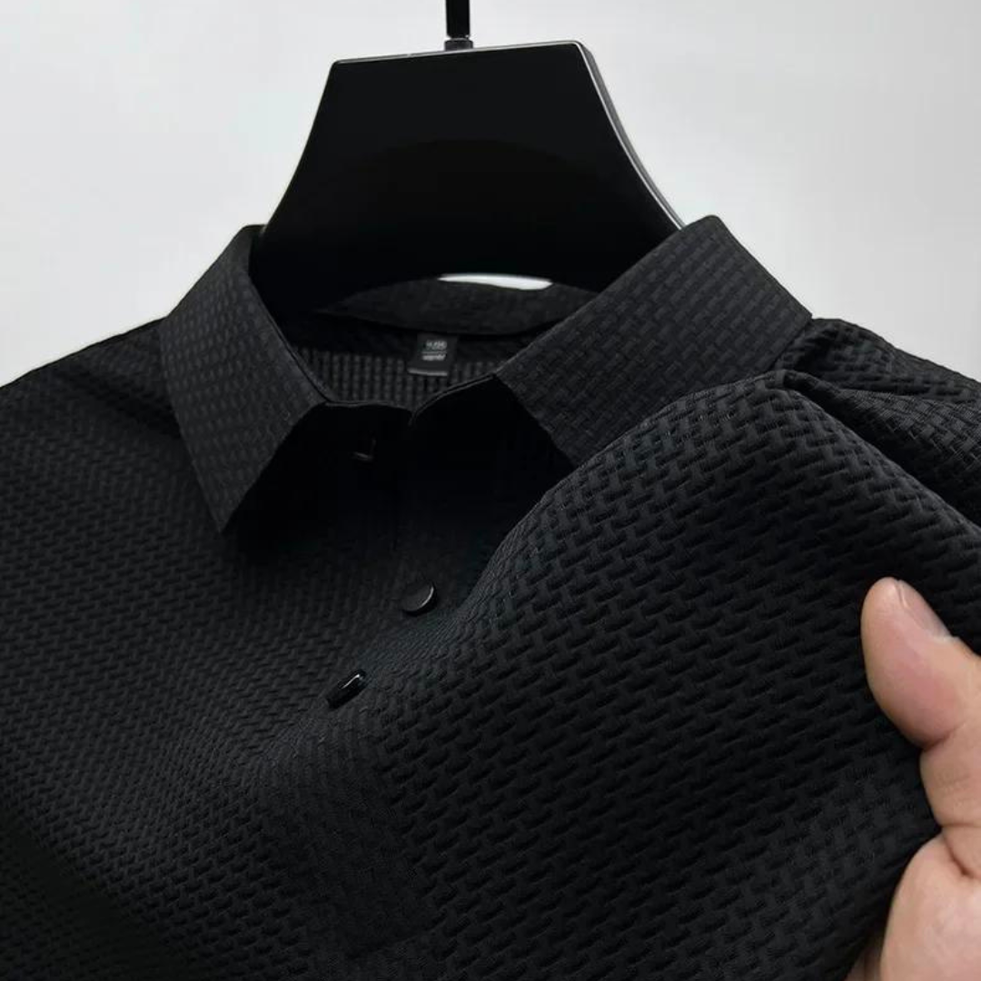 Ximon | Polo Texturé À Manches Courtes Pour Homme | Surdimensionné