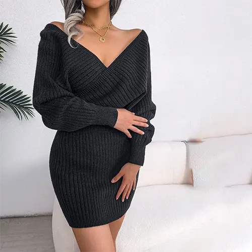 Theresa | Femmes Elégant Manches Longues Robe | Mini